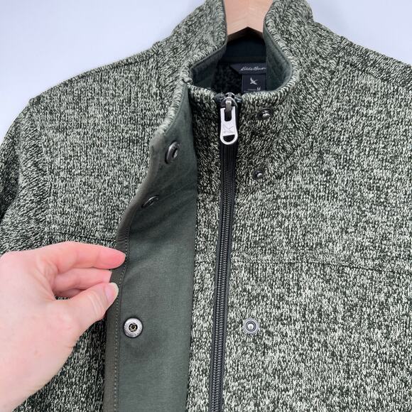 Eddie Bauer Radiator Fleece Field Jacket Womens Medium Heathered Olive Green Zip - Picture 4 of 12
